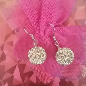 Rhinestone Ball Dangle Earrings